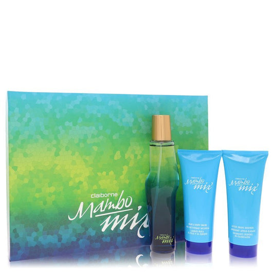 Mambo Mix by Liz Claiborne Gift Set -- 3.4 oz Eau De Cologne Spray + 3.4 oz After Shave Balm + 3.4 oz Shower Gel (Men)