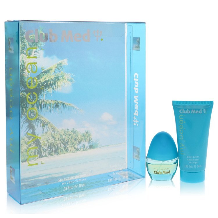 Club Med My Ocean by Coty Gift Set -- .33 oz Mini EDT Spray + 1.85 oz Body Lotion (Women)