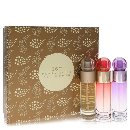 perry ellis 360 by Perry Ellis Gift Set -- 1 oz Perry Ellis 360 EDT Spray + 1 oz Perry Ellis 360 Coral EDP Spray + 1 oz Perry Ellis 360 Purple EDP Spray (Women)