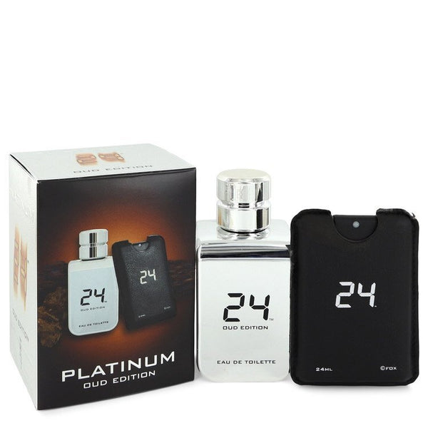 24 Platinum Oud Edition by ScentStory Eau De Toilette Concentree Spray + 0.8 oz {Pocket Spray (Unisex) 3.4 oz 3.4 oz Eau De Toilette Concentree Spray + 0.8 oz Pocket Spray (Unisex) (Men)