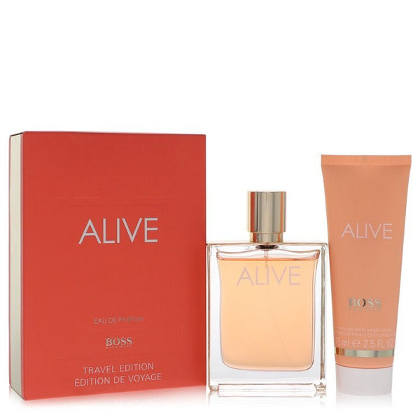 Boss Alive by Hugo Boss Gift Set -- 2.7 oz Eau De Parfum Spray + 2.5 oz Hand and Body Lotion (Women)